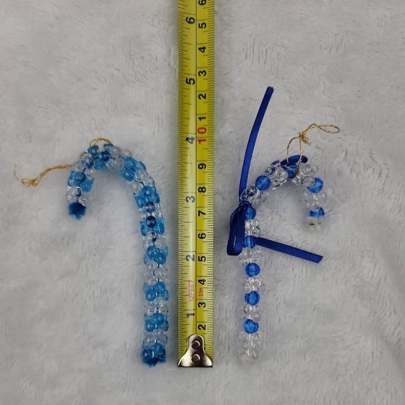 Vintage Beaded Christmas Ornaments Lot of 13 Wreath Bell Candy Canes - Picture 8 of 11